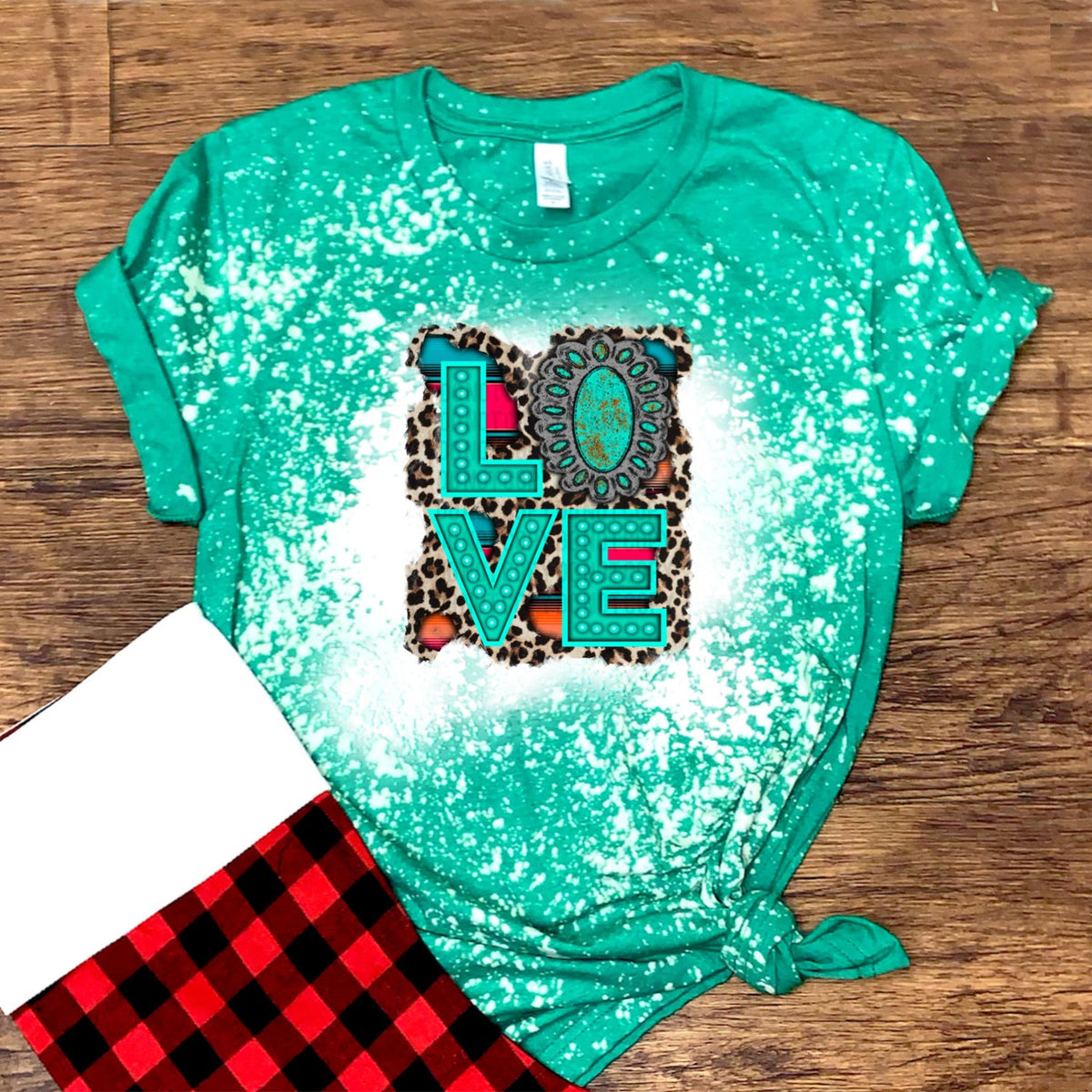 Love w/ Turquoise Leopard & Serape Background