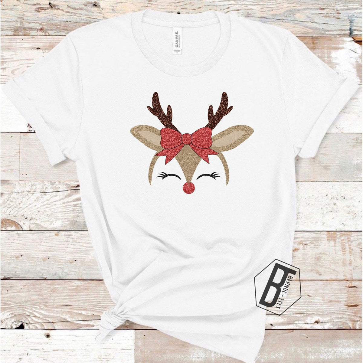 Christmas Reindeer - White Tee