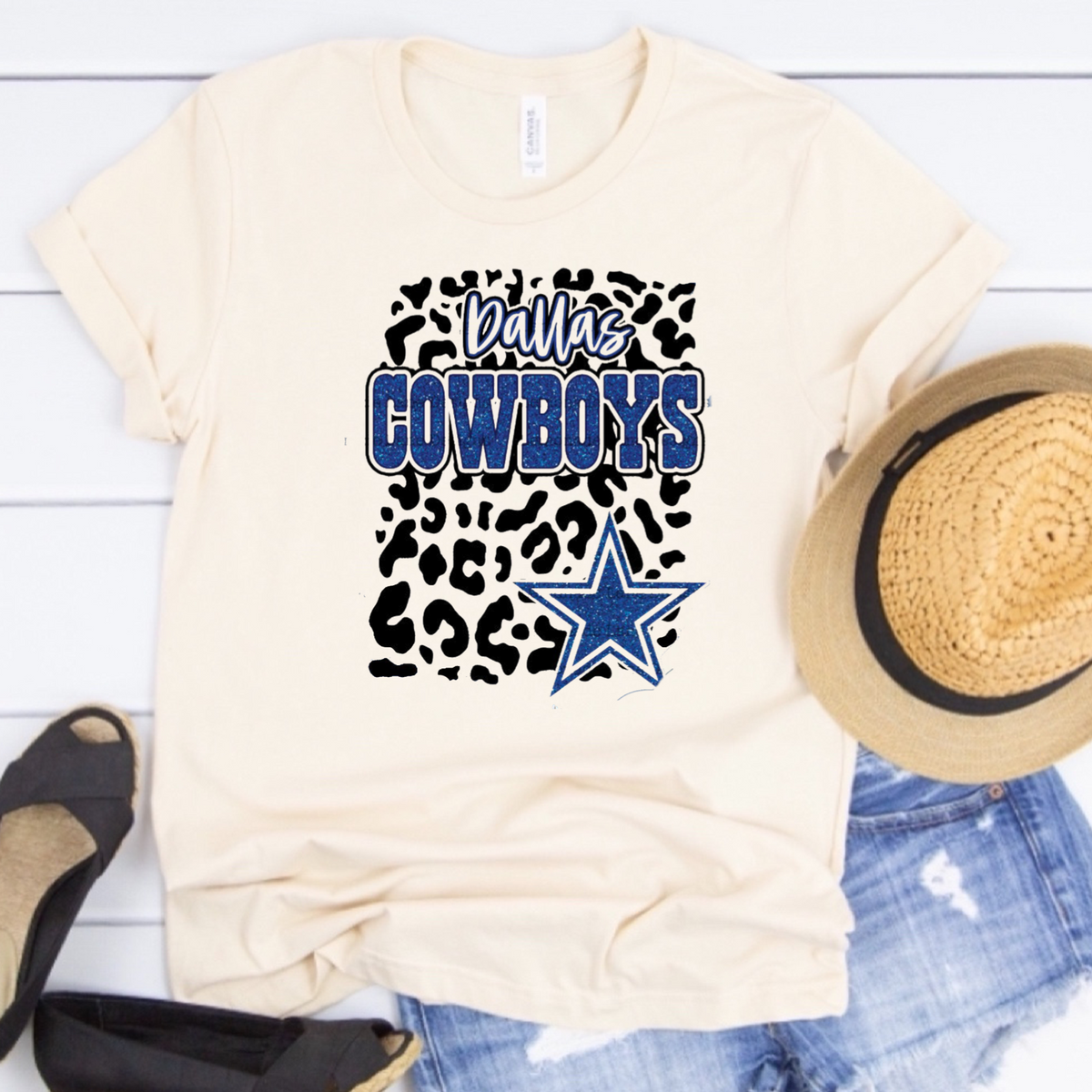 Cowboys w/ Black Leopard & Glitter Star WITH DALLAS