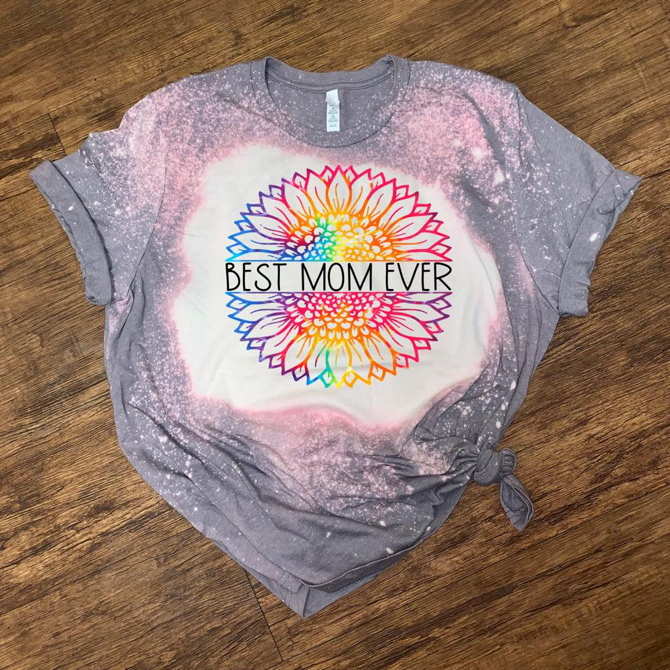 Best Mom Ever w/ Rainbow Sunflower