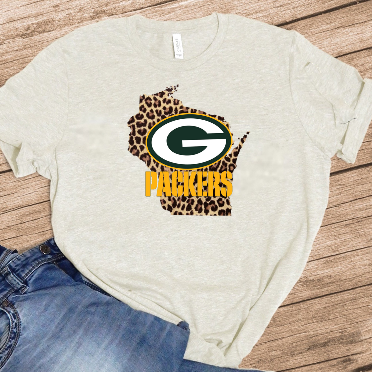 Green Bay Packers w/ Traditional Leopard - Design 1