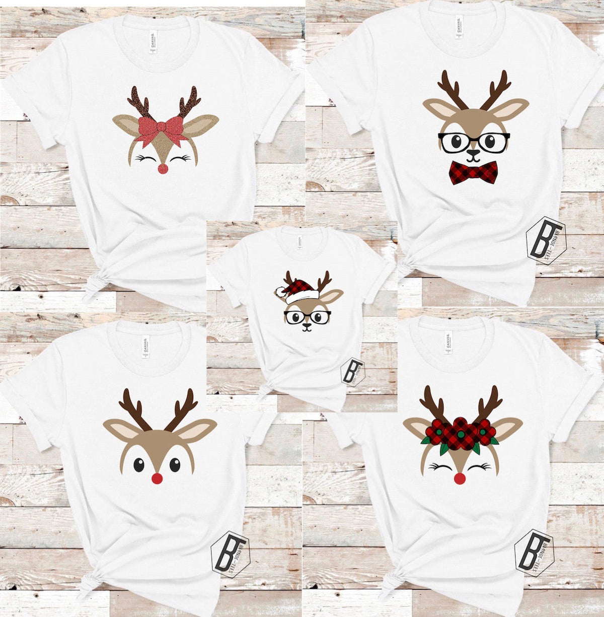 Christmas Reindeer - White Tee