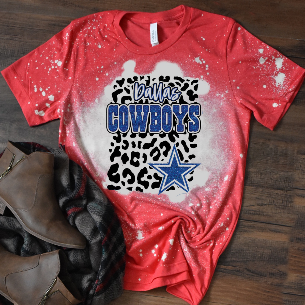 Cowboys w/ Black Leopard & Glitter Star WITH DALLAS
