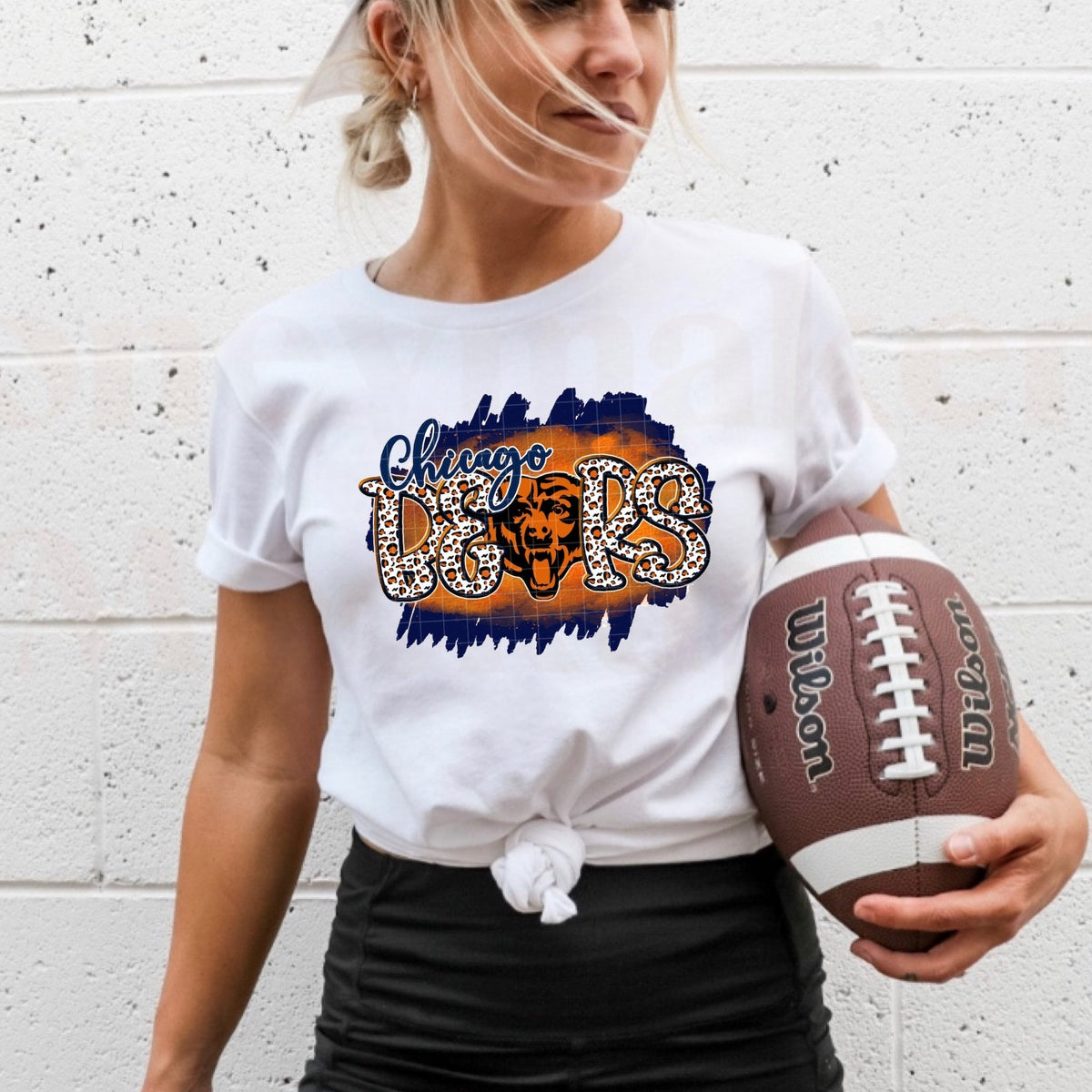 Chi Town Bears w/ Leopard & Orange / Blue Background