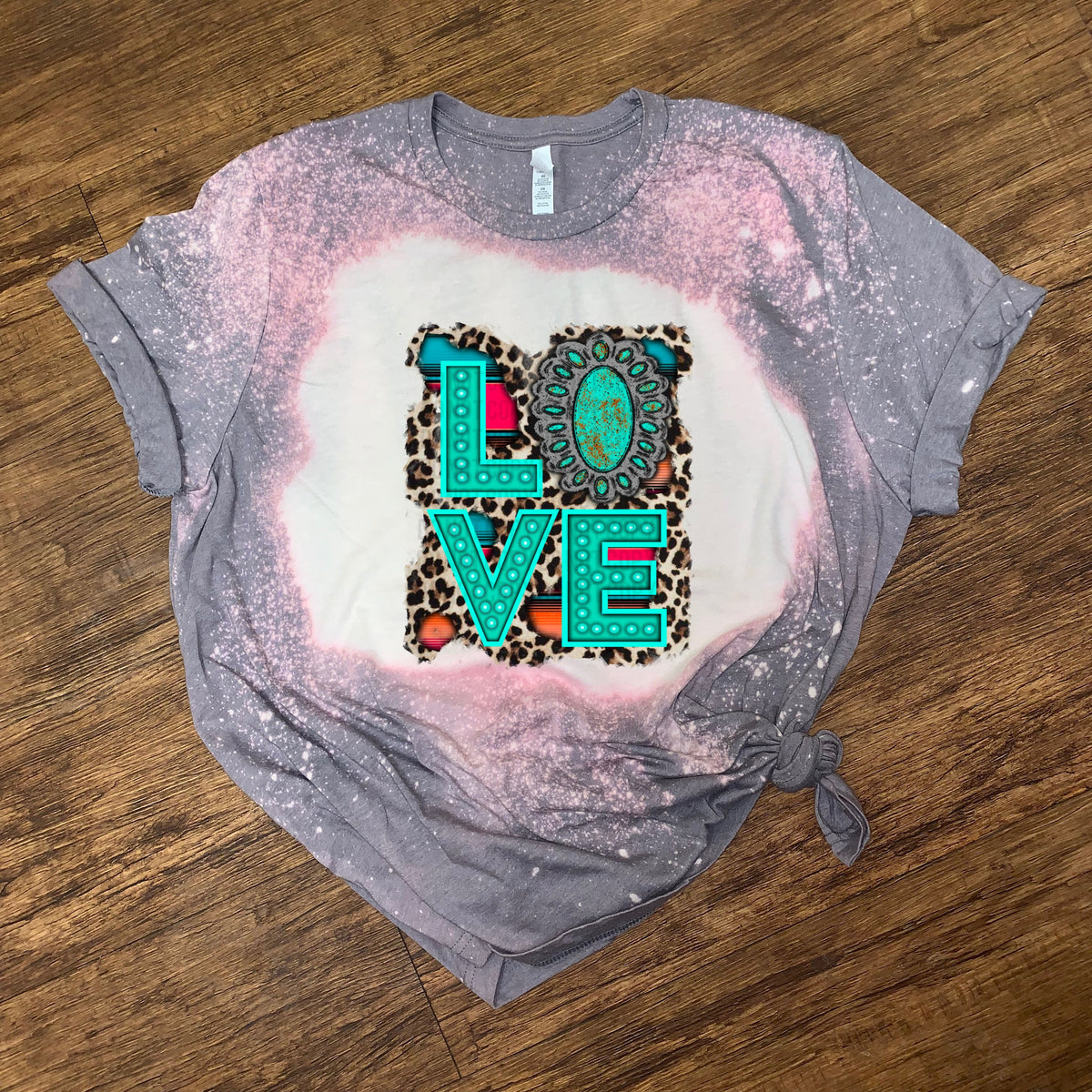 Love w/ Turquoise Leopard & Serape Background