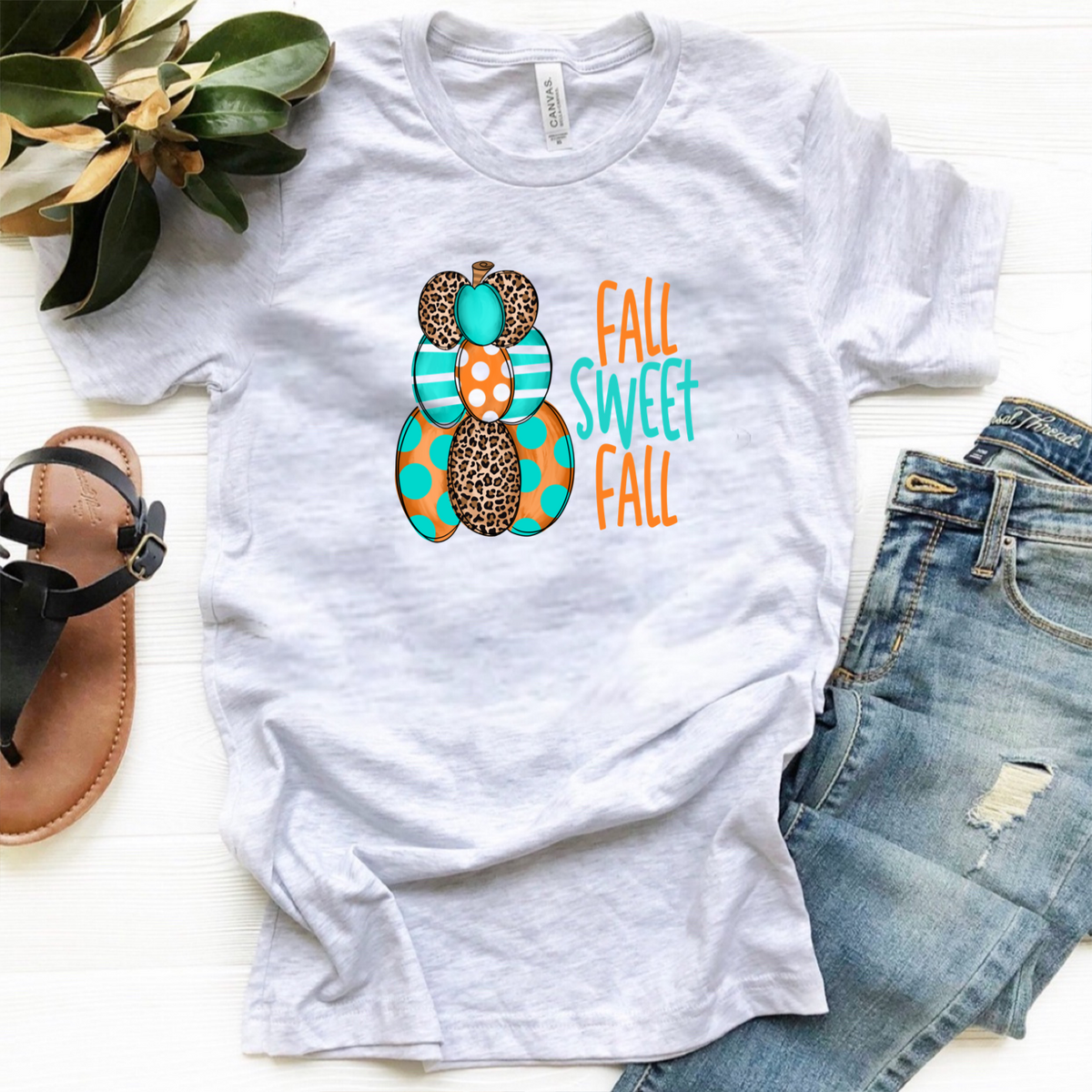 Fall Sweet Fall - Teal Burnt Orange & Leopard Pumpkins