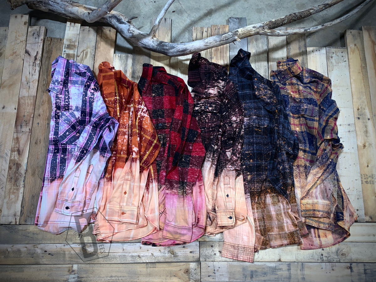 Drip Splatter/ Bottom / Sleeves - Acid Wash Flannel