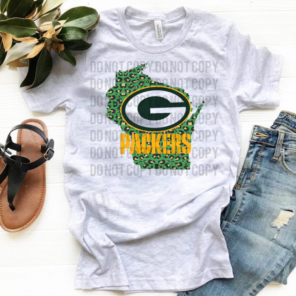 Green Bay Packers w/ Green Leopard - Design 2