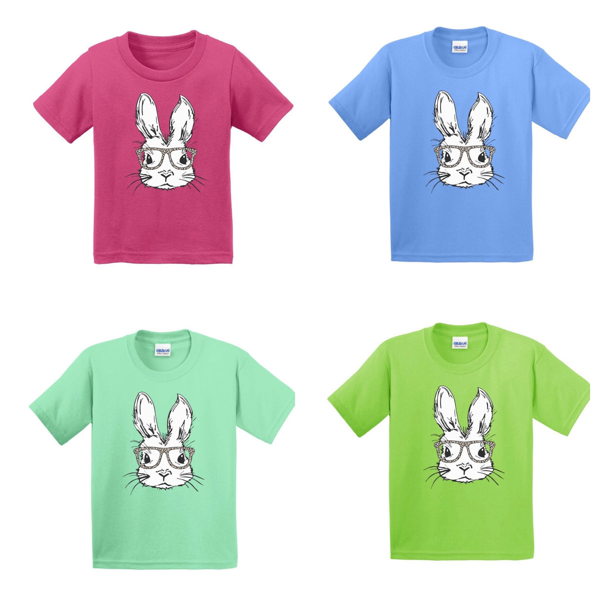 Hipster Bunny - White Ink - Youth