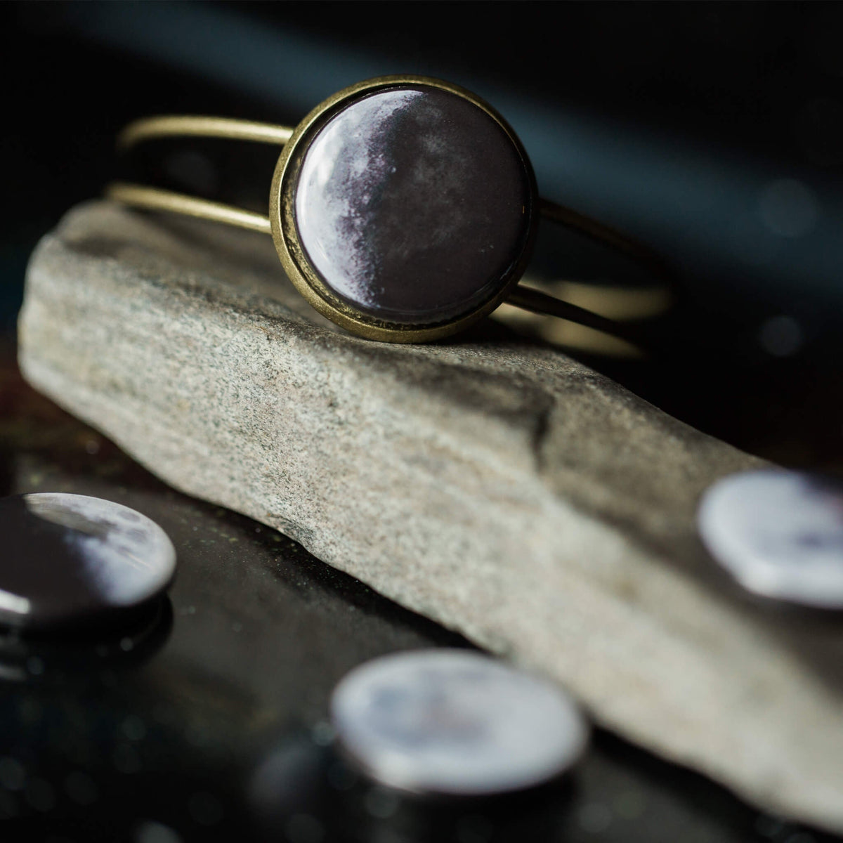 Interchangeable Moon Phase Cuff Bracelet