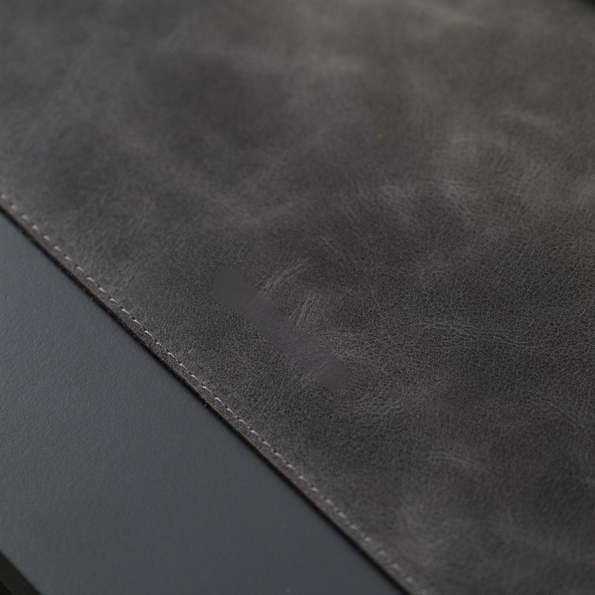 Jersey Grey Leather Desk Pad for Office and Home