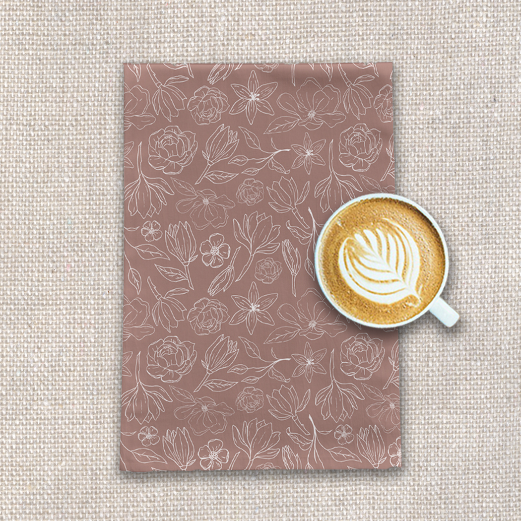 Mauve Magnolia Tea Towel