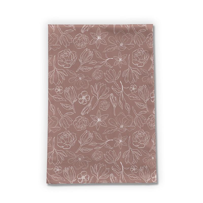 Mauve Magnolia Tea Towel