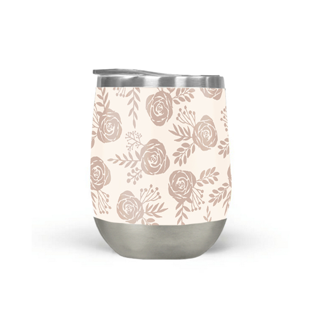 Pastel Floral Wine Tumbler
