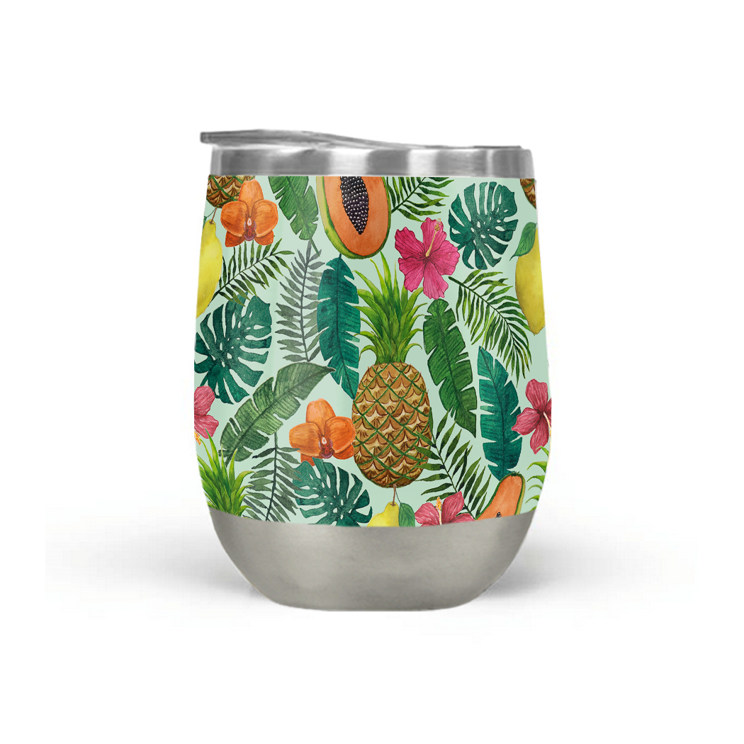 Pineapple and Papaya Wine Tumbler