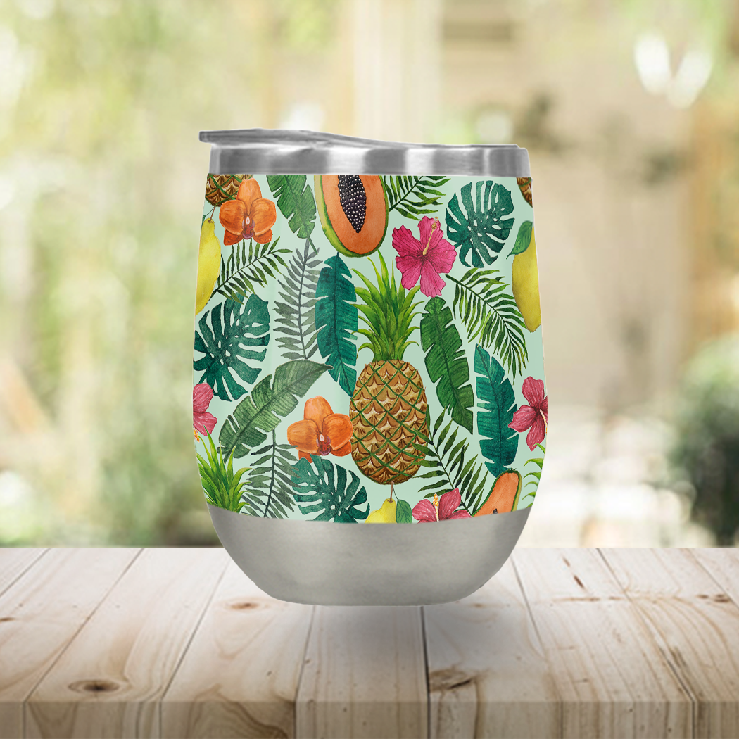 Pineapple and Papaya Wine Tumbler