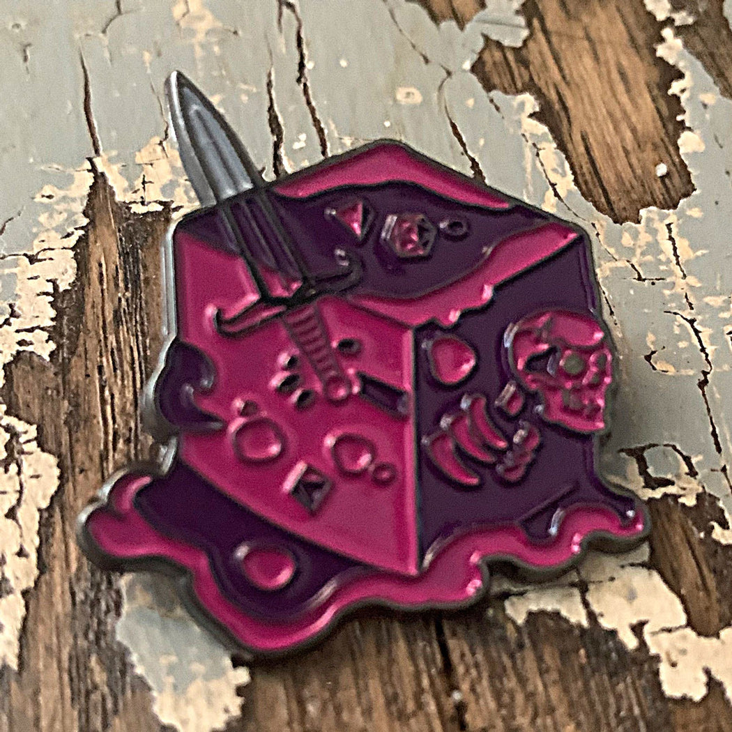 Gelatinous Cube – Pink Enamel Pin