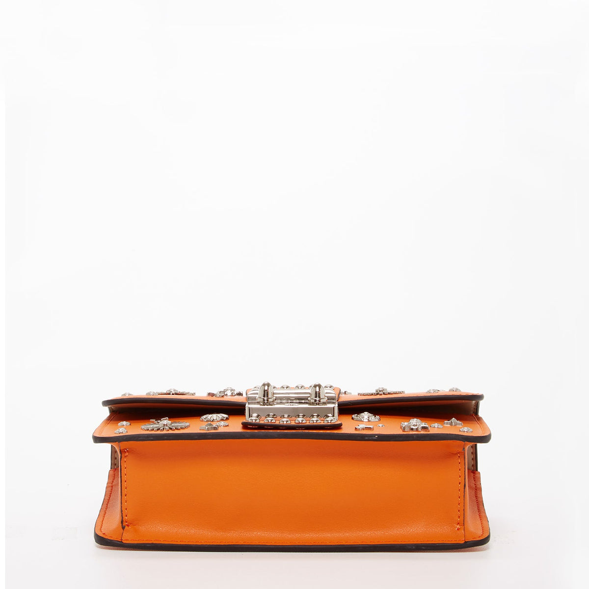 Studded Small Leather Crossbody Bag Orange Purse Cute Handbag  Women's Handbag