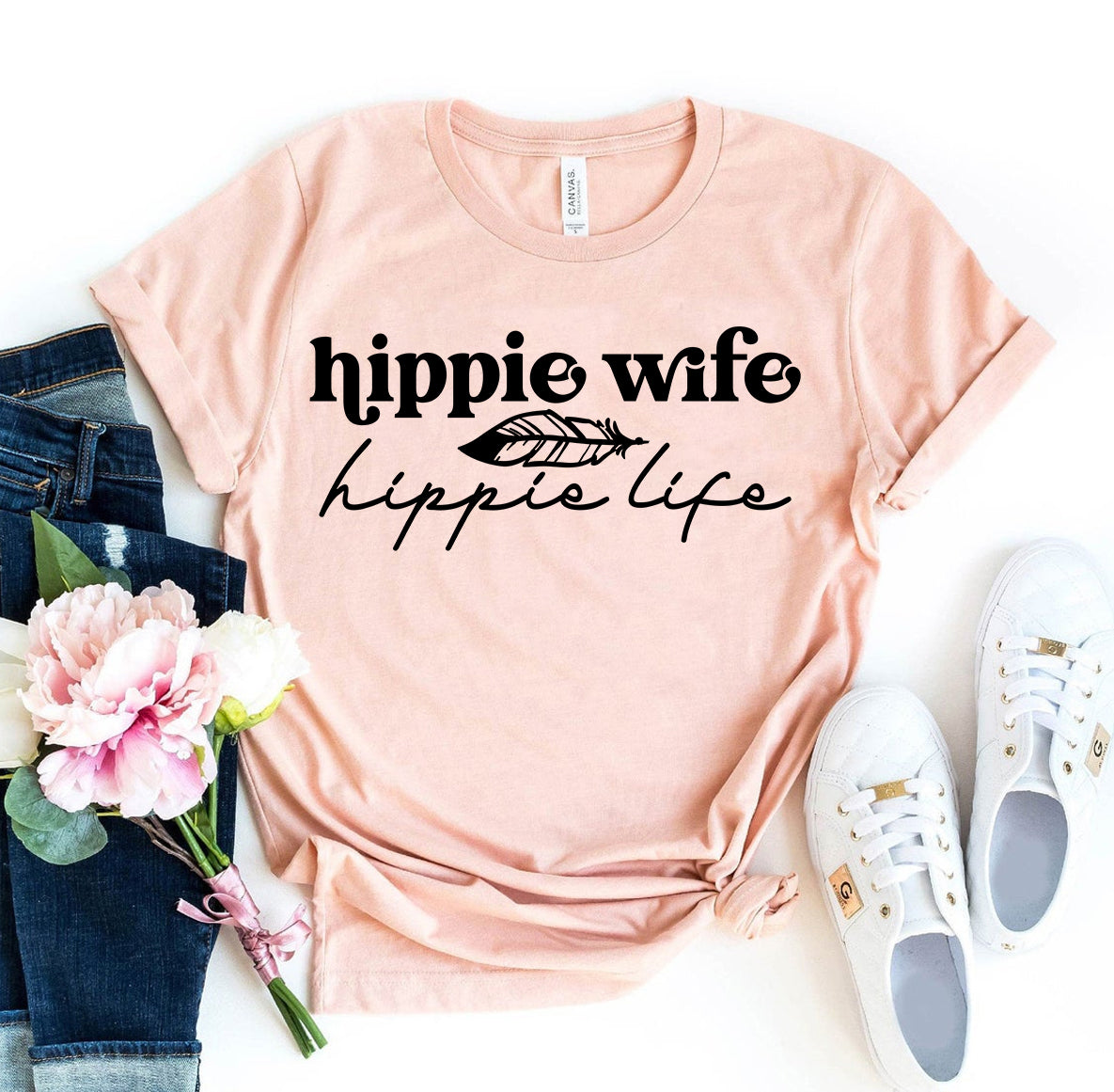 Hippie Wife Hippie Life T-shirt