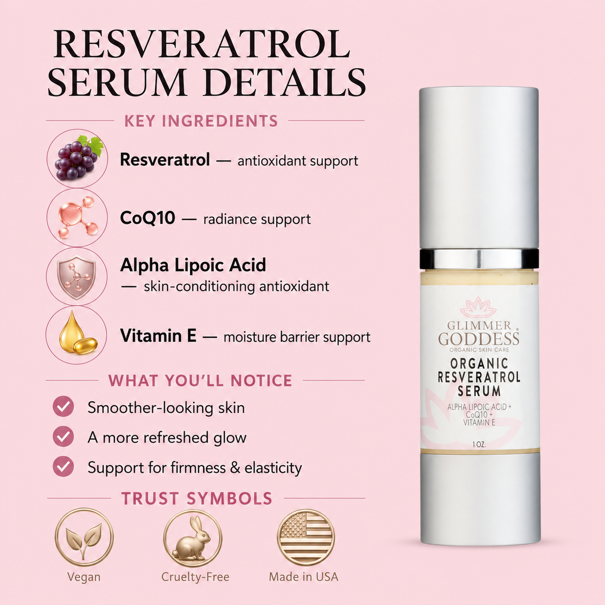 Organic Resveratrol Serum – Instant Firming