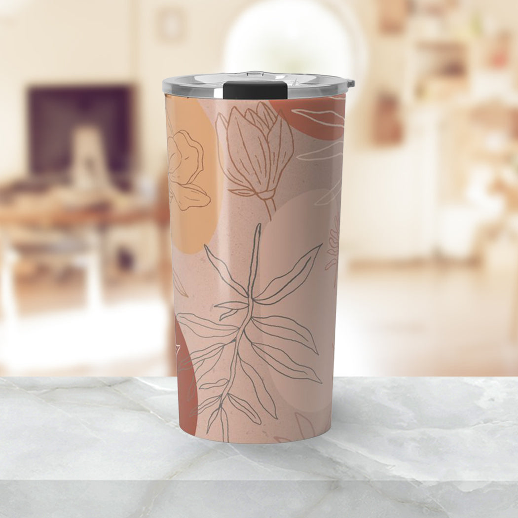 Pink Abstract Desert Travel Mug
