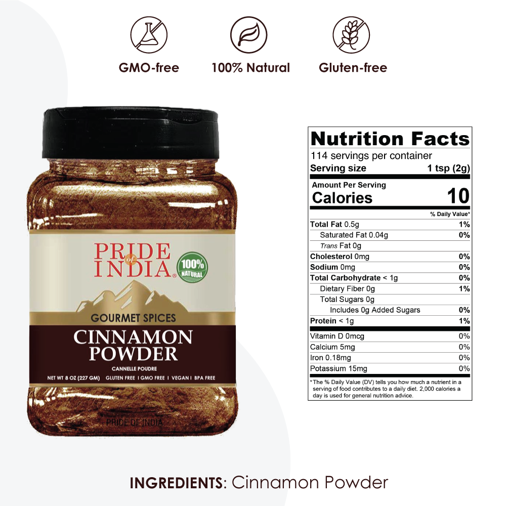 Natural Cinnamon Ground – Pure & Fresh – Gourmet Spice – 8 oz