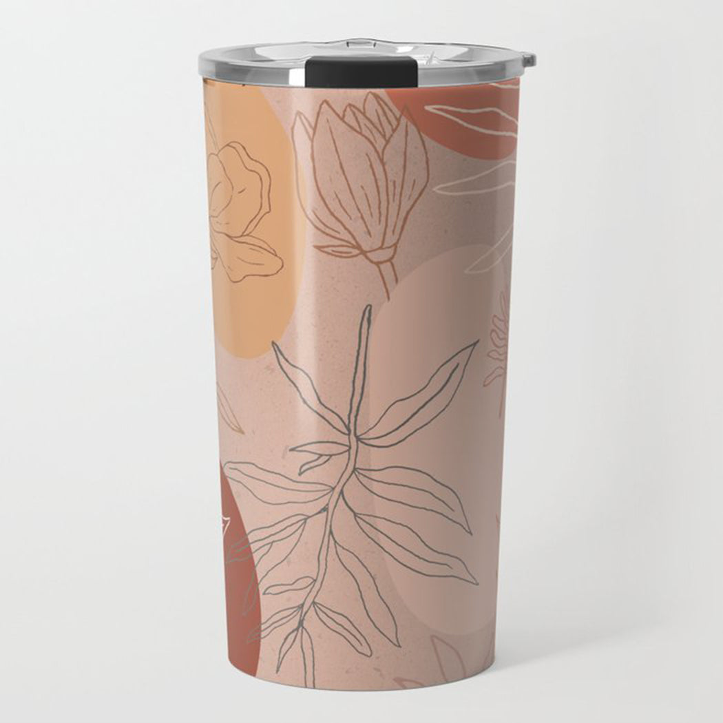 Pink Abstract Desert Travel Mug