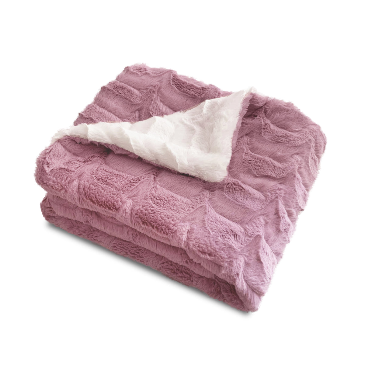 FAUX FUR WAVY BABY BLANKET IN GIFT BOX (MPB4)
