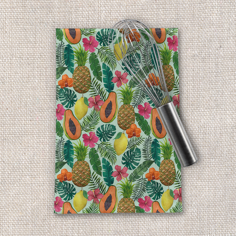 Pineapple and Papaya Tea Towel