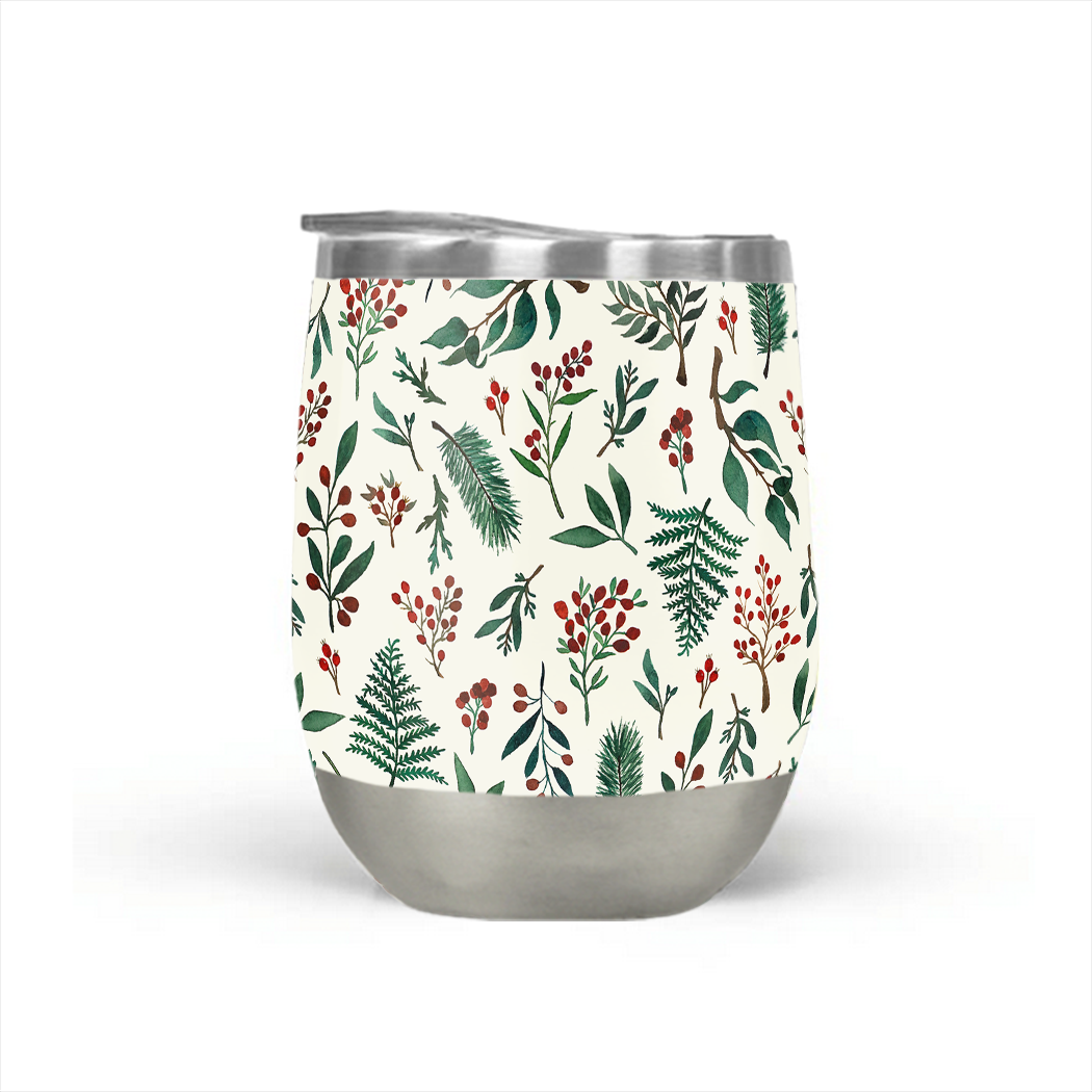 Christmas Berries Stemless Wine Tumbler